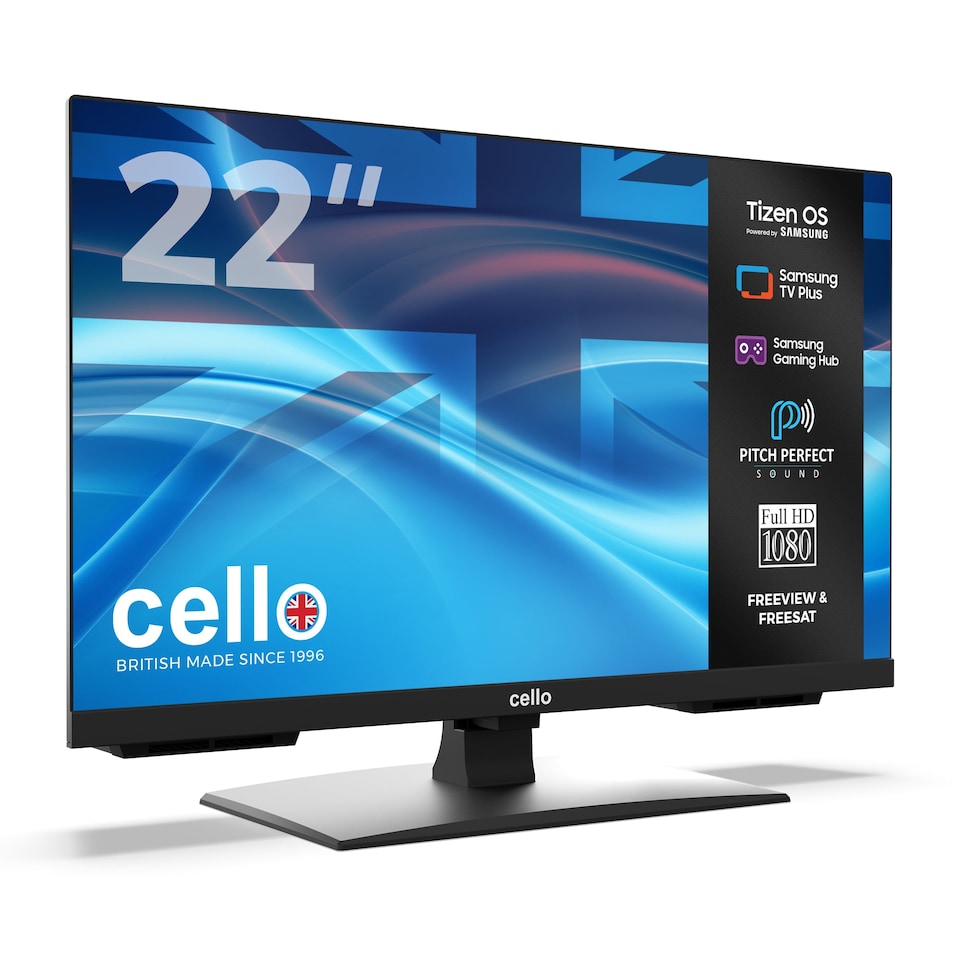 image 1 of Cello 22 inch Smart Samsung Plus TV with Frameless Bezel | Black | Black | 22" | 1