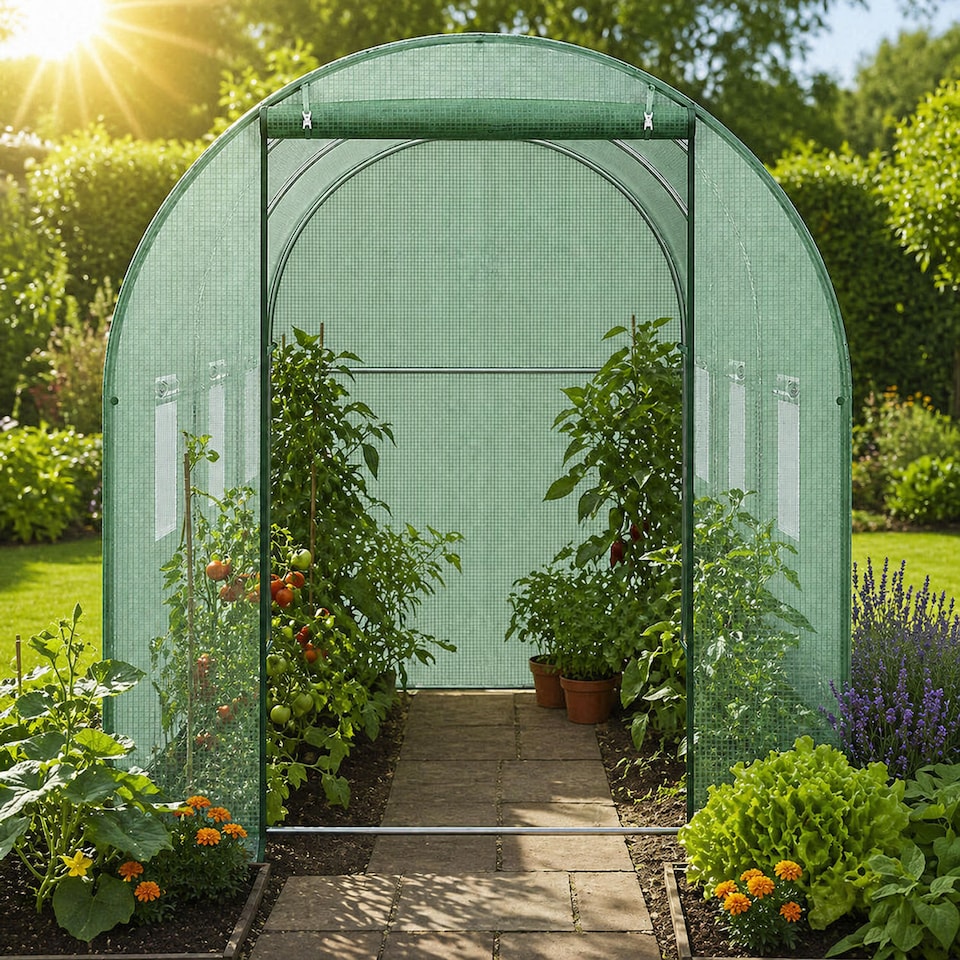 image 1 of ​​Garden Polytunnel Greenhouse 3x2x2m Walk-In Grow Tunnel