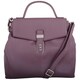 image 1 of Premium Soft Genuine Leather Top Handle Cross Body Shoulder Handbag Purple | Grape/Ivory