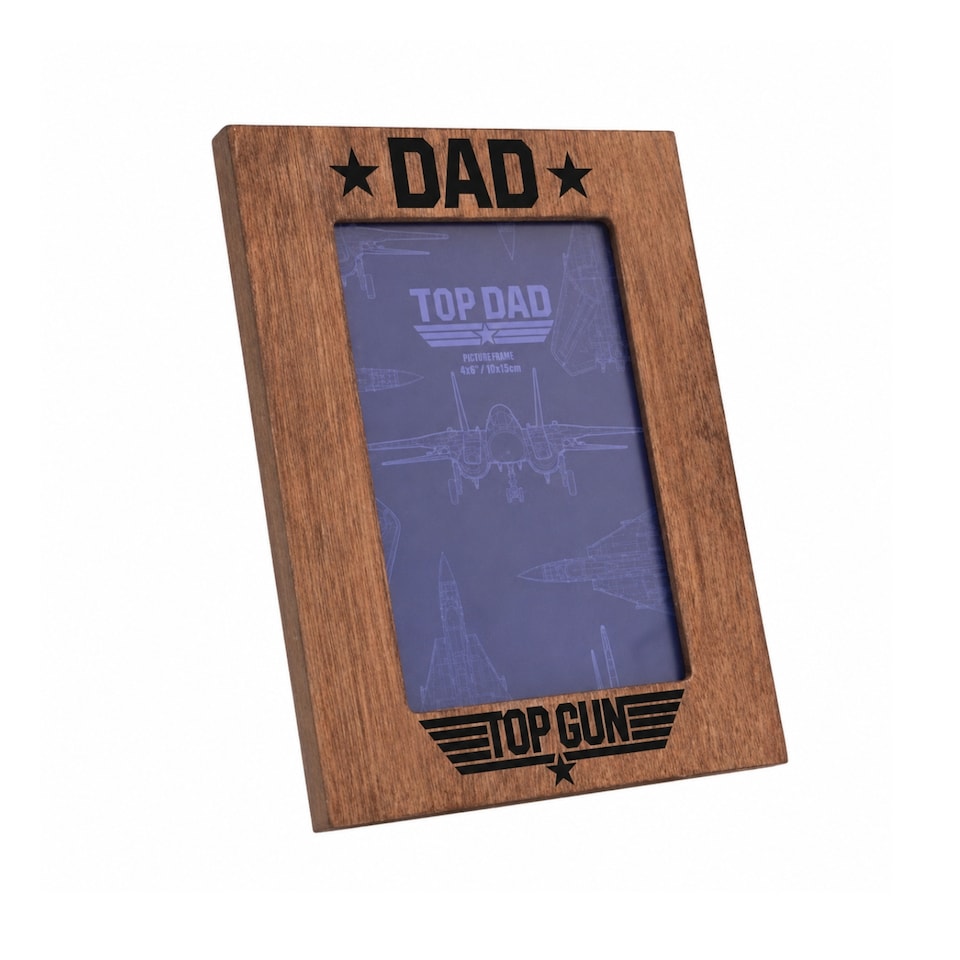 image 1 of Top Gun Top Dad Photo Frame Brown