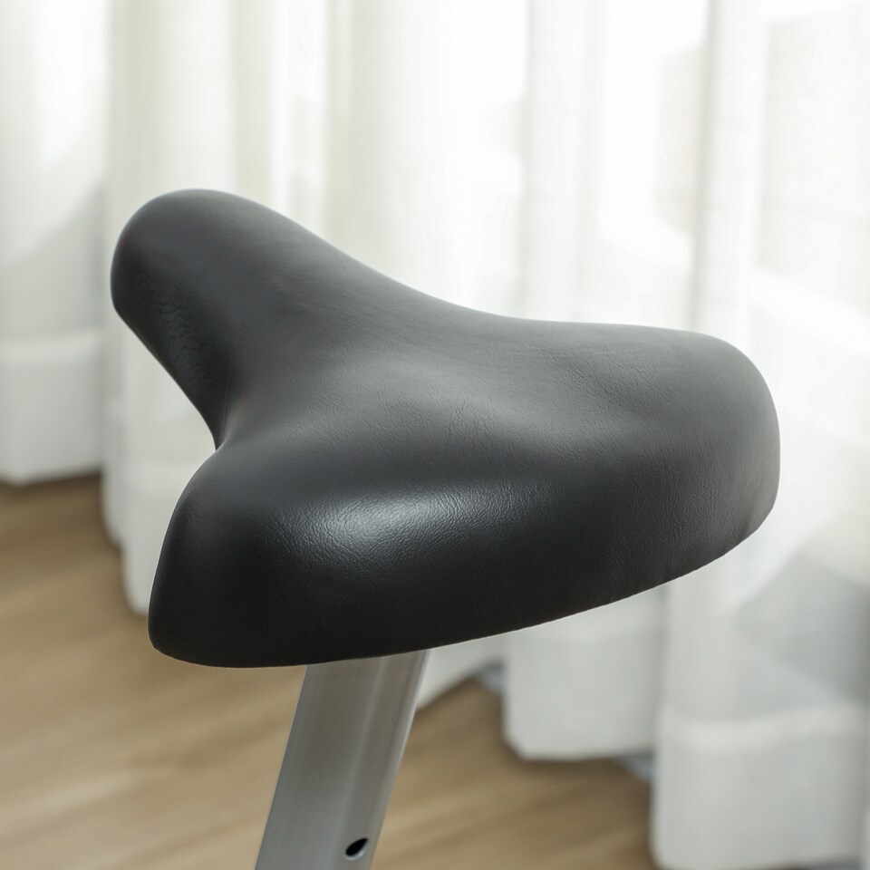 image 1 of SPORTNOW Exercise Bike, Quiet Stationary Bike with 8-Level Magnetic Resistance, Heart-Rate Sensor, Adjustable Seat, Wheels and LCD Monitor, for Home Gym Workout, Grey | Grey