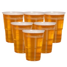 ECONX 10oz Plastic Half Pint Cups Clear Reusable Beer Glasses For Pub Beach Parties 50pc