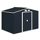 image 1 of Outsunny 9 x 6FT Galvanised Garden Storage Shed with Sliding Door, Dark Grey