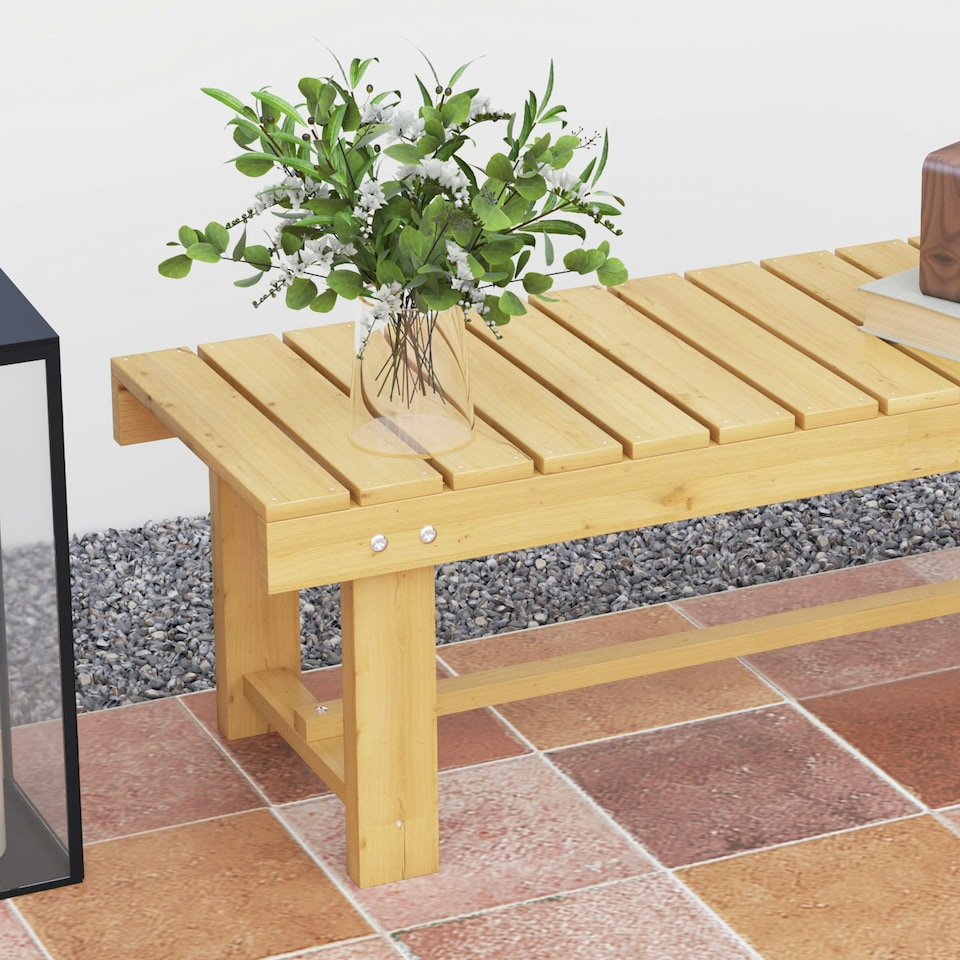 image 1 of Outsunny 1.1M Outdoor Garden Bench Patio Loveseat Fir Wood 2 Person