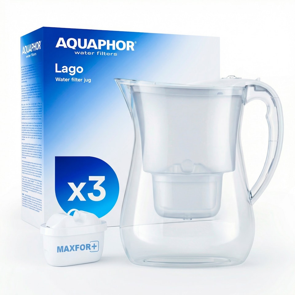 image 1 of AQUAPHOR 3.8L Lago White with 3 x 200 litre Maxfor+ Filter | White