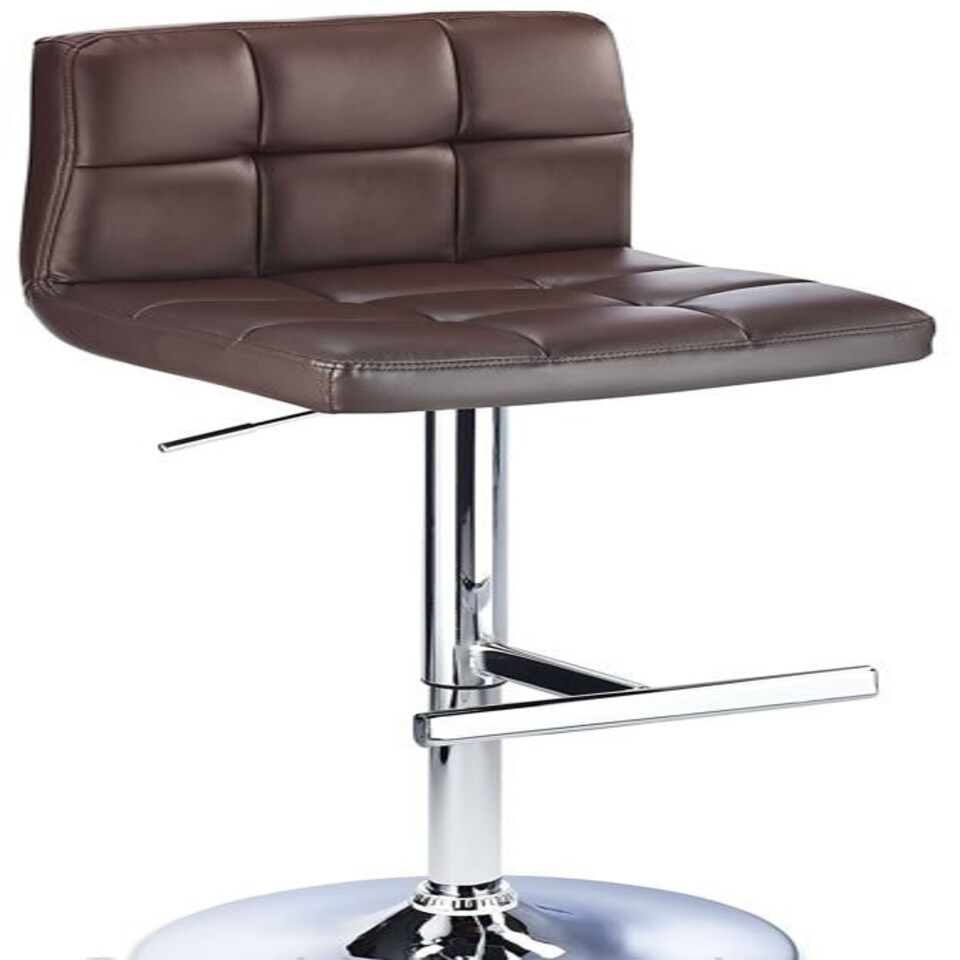 image 1 of Cuborn Black Bar Stool Faux Leather Black