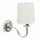 image 4 of ValueLights Memphis Traditional Silver Chrome Wall Light Fitting with a Fabric Lampshade - Bulb Included