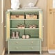 image 5 of SoBuy Sideboard Storage Cabinet with 4 Drawers & 2 Rattan Doors, Green, 27.6x13.4x35.4 inches, 26.6 kg - FSB72-GR
