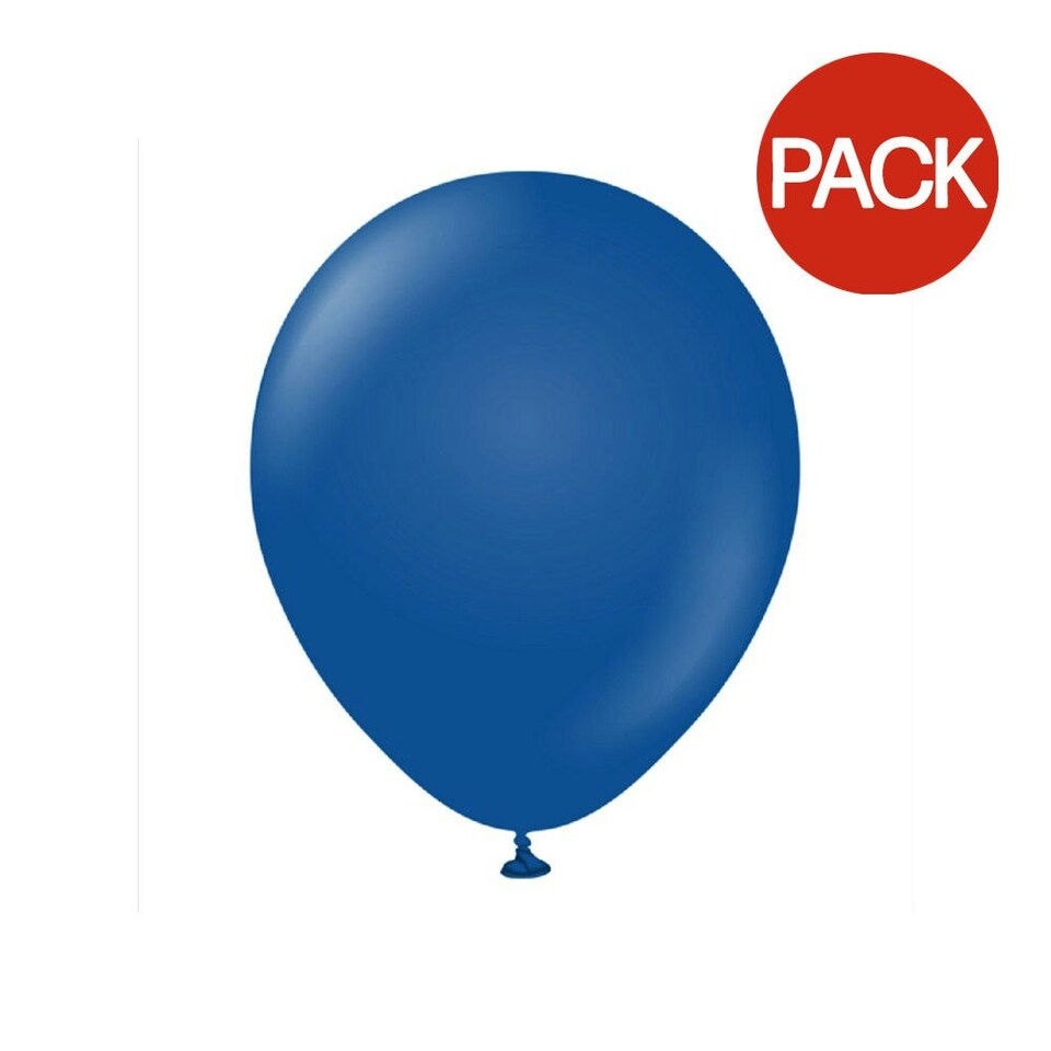 Kalisan Latex Retro Balloons (Pack of 100) - Dark Blue - One Size