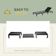 image 6 of Outsunny Garden Rattan Furniture Recliner Lounger Sun Reclining Daybed Patio