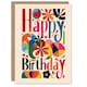 image 1 of Colourful Abstract Geometric Floral Design Her Birthday Card