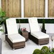 image 4 of Giardino Set of 2 Sun Loungers & Table Set Brown | Ivory