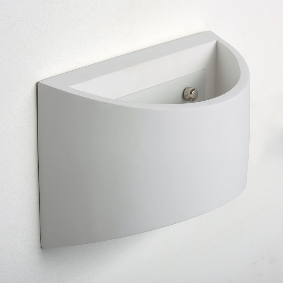 image 1 of Set of 2 Marmo - White G9 Plaster Wall Lights | White | 2