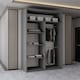 image 3 of Sliding Wardrobes 4u Modern Sliding Door Wardrobe with Full Mirror 120cm, 150cm, 180cm and 203cm | Grey | Grey120cm