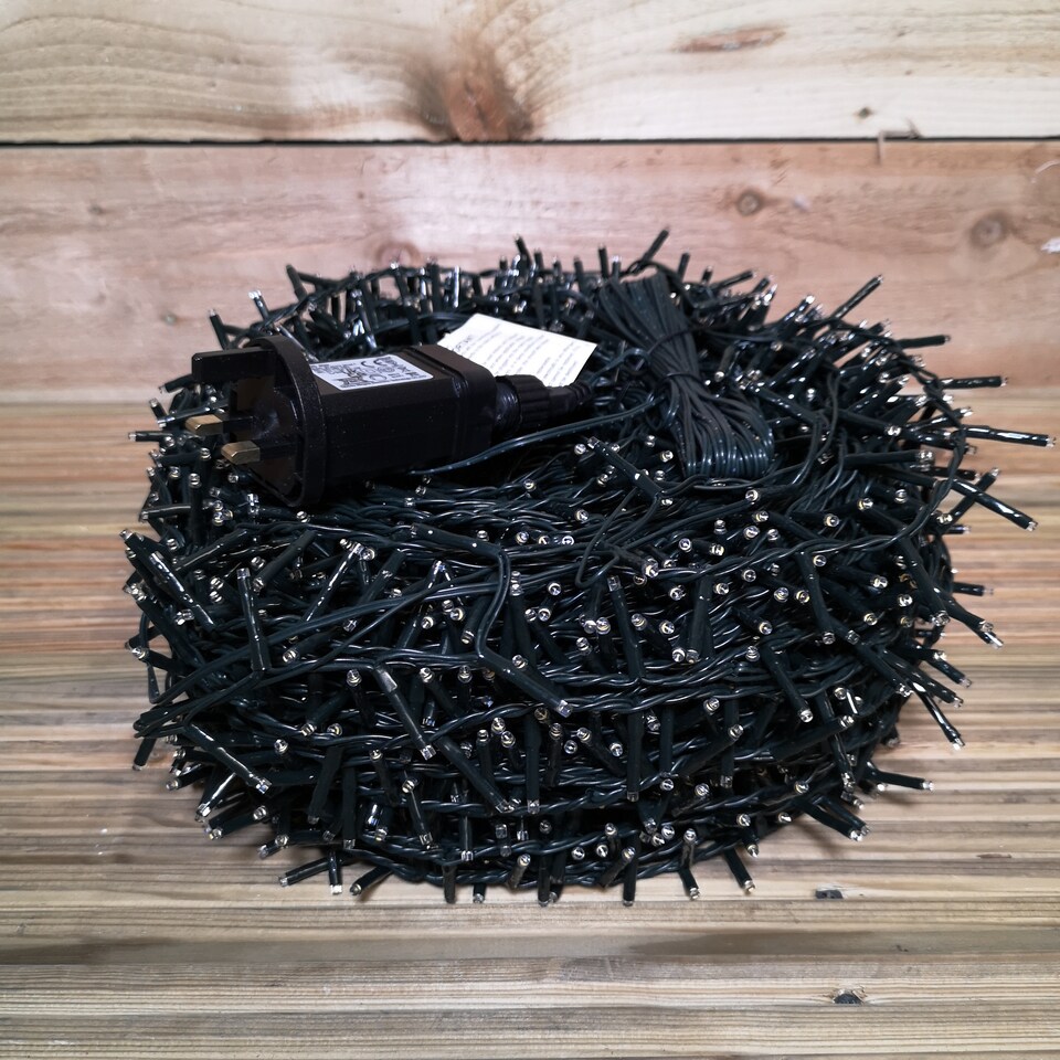 image 1 of 3000 LED 75m Indoor Outdoor Christmas Multi Function Mains Operated String Lights with Timer in Warm White