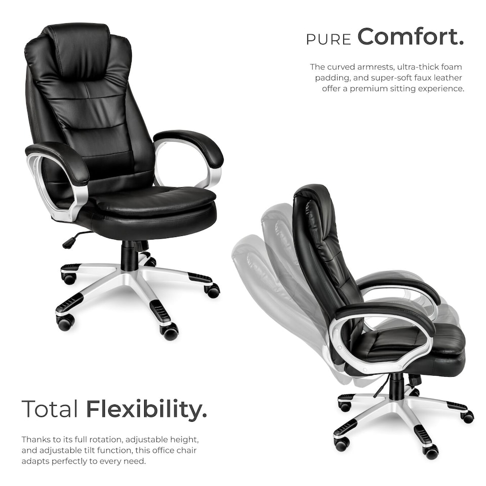 image 1 of Office Chair Zulu - stepless height adjustment, padded armrests, ergonomic | Black | black | One Size | 1