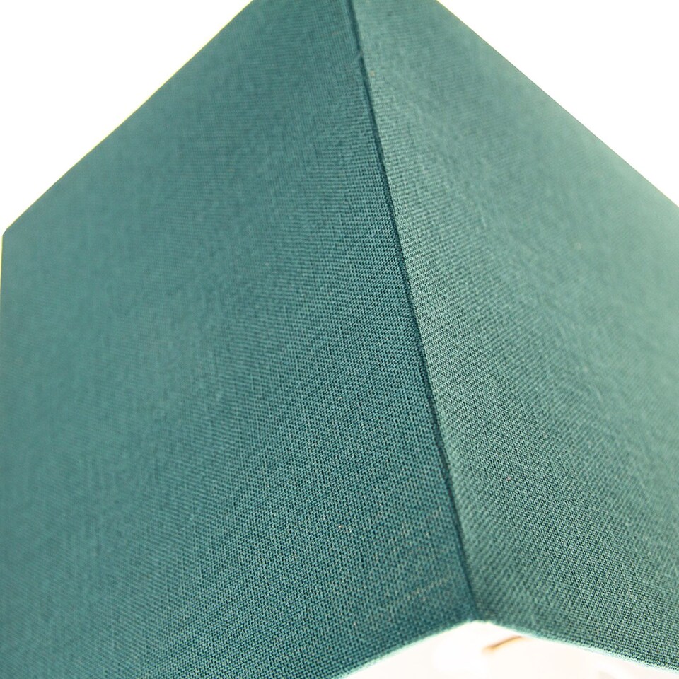image 1 of Contemporary and Stylish Vivid Teal Linen Fabric Rectangular Lamp Shade | Blue | Teal | 1
