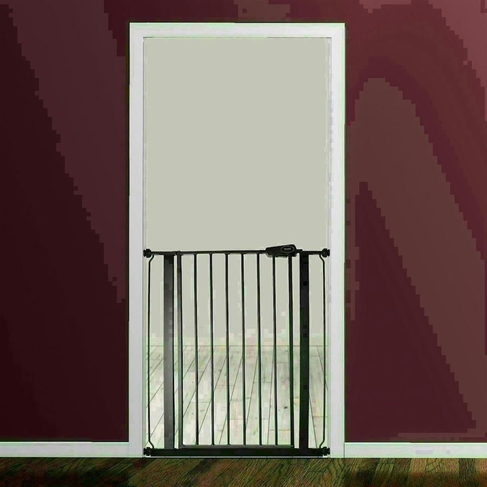 image 1 of Bettacare Extra Tall Pressure Installed Premium Pet Gate, 75cm - 83cm, Matt Black, Pressure Fit Stair Gate for Dog, Safety Barrier for Puppy