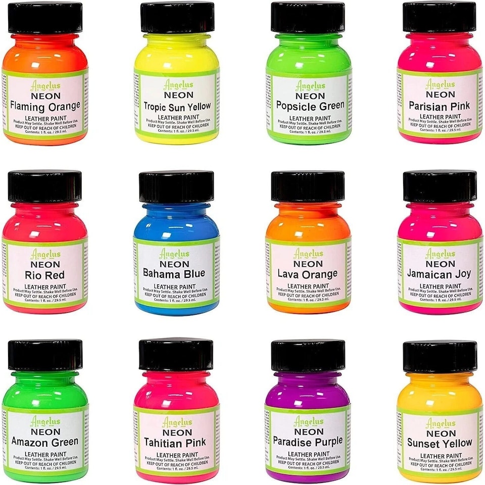 image 1 of Angelus Neon Leather Paint for Sneaker Customs and Shoes 1oz