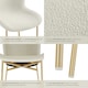 image 4 of Dining Chair Tessa - ergonomic high backrest, slim steel legs, soft fabric - Set of 2 White | Boucle White/Gold