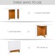 image 4 of HOMCOM Folding Dining Table Mobile Writing Desk w/ Casters Teak Colour, White