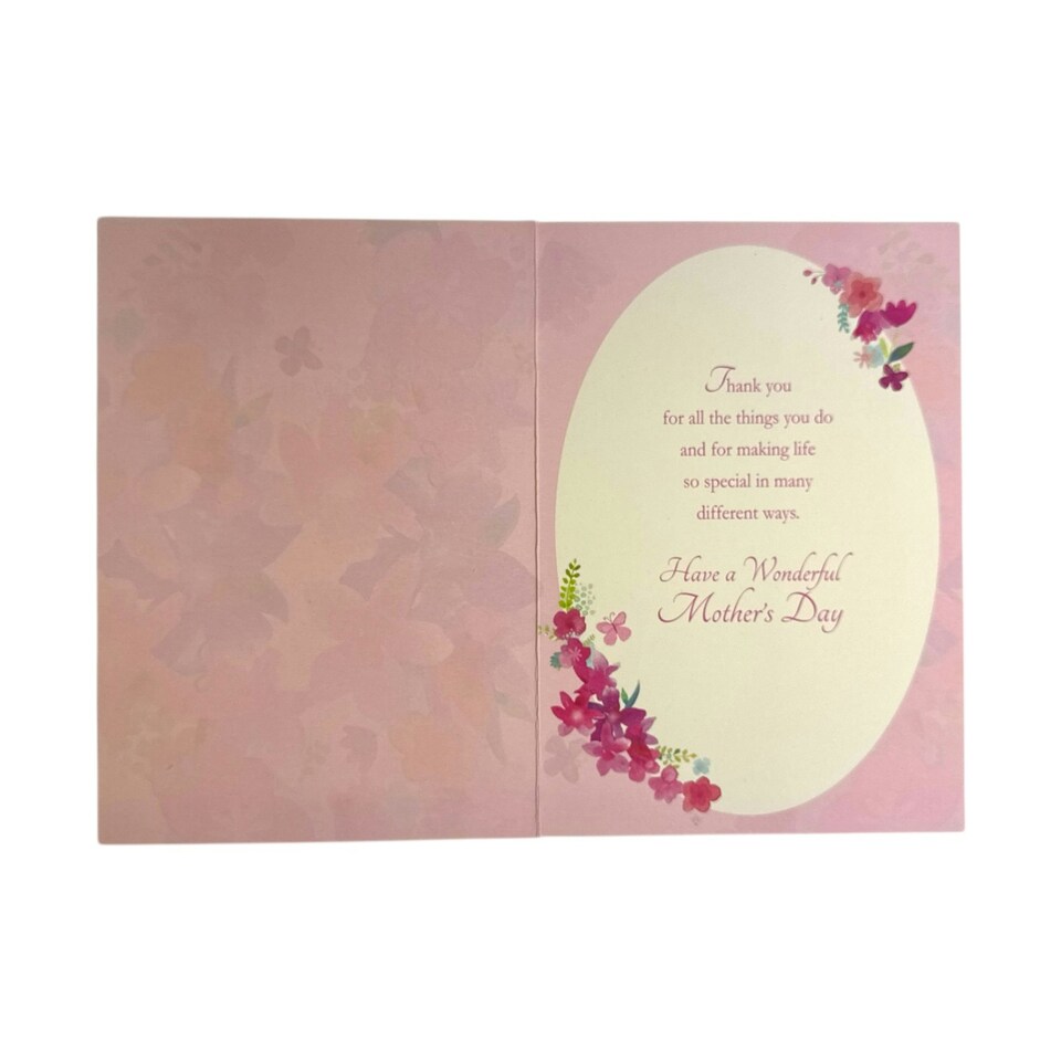image 1 of With Love To My Wife Pink Flowers Design Mother's Day Card