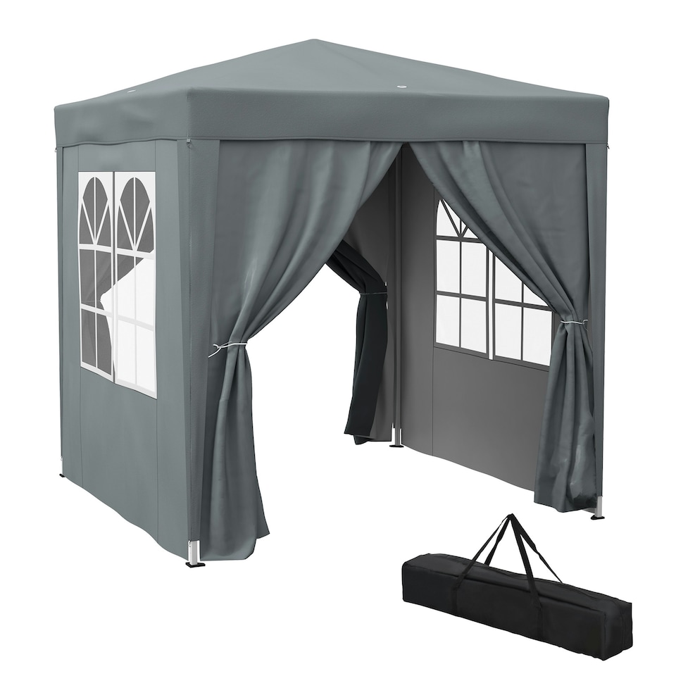image 1 of Outsunny 2mx2m Pop Up Gazebo Party Tent Canopy Marquee with Storage Bag Grey