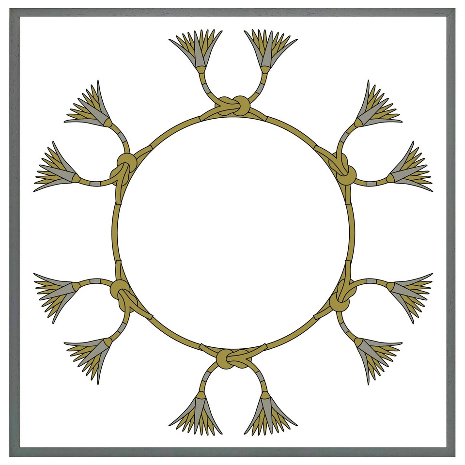 image 1 of Ancient egyptian lotus motifs (Picture Frame) Brown | Oak | XL