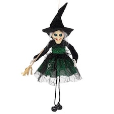 Green Wicked Witch Hanging Halloween Prop Decoration 15cm