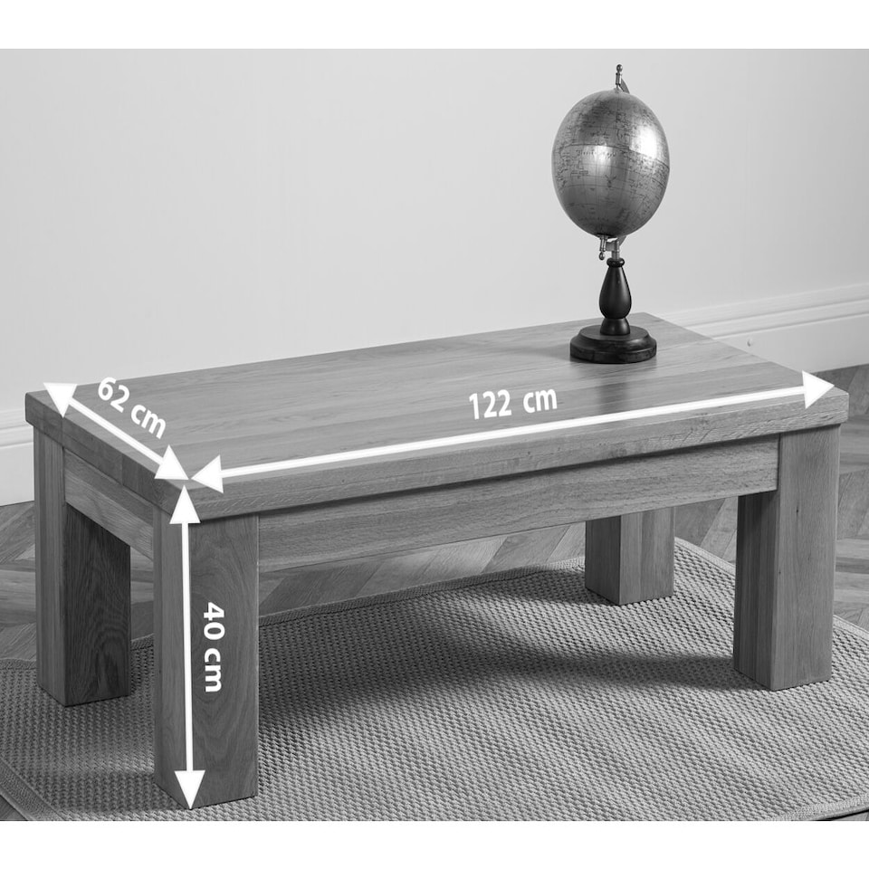image 1 of Dakot Chunky Oak Large Coffee Table for Living Room | Brown | Light Oak