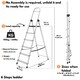 image 3 of Lightweight Step Ladders - Compact Aluminium Stepladder with Non-Slip Wide Step, Portable Silver Color - Tall Folding Ladder with Platform Silver | 6 - Step 181 cm