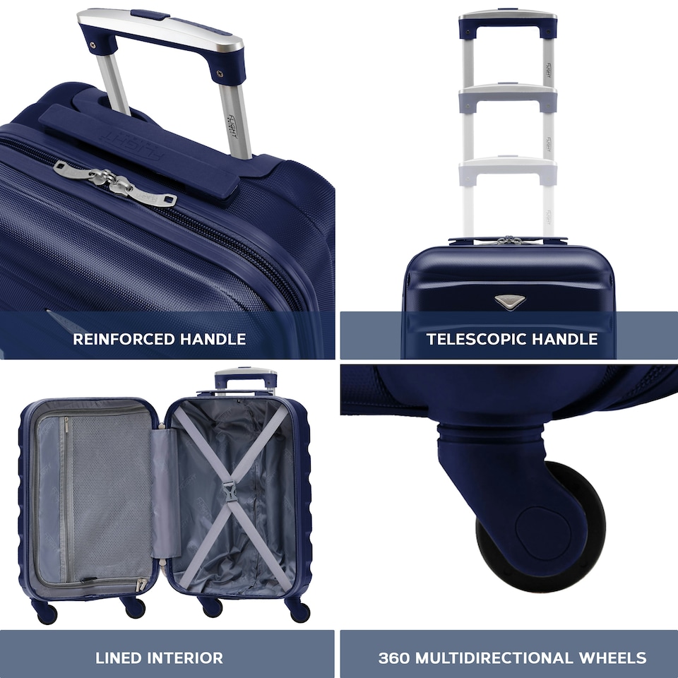 image 1 of Flight Knight 29" Extra Large Suitcase – 20kg Capacity Hard Shell Check-In Luggage with 4 Wheels  100+ Airlines Approved: Ryanair, EasyJet, Jet2, Wizz Air, BA Blue | Navy | Large