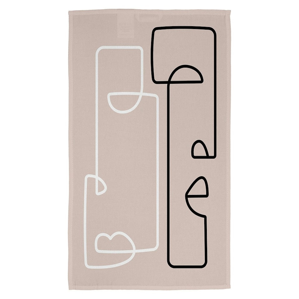 image 1 of line art of two faces (Kitchen Towel)
