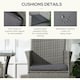image 5 of Outsunny Rattan Bistro Set Garden Chair Table Patio Outdoor, Light Grey