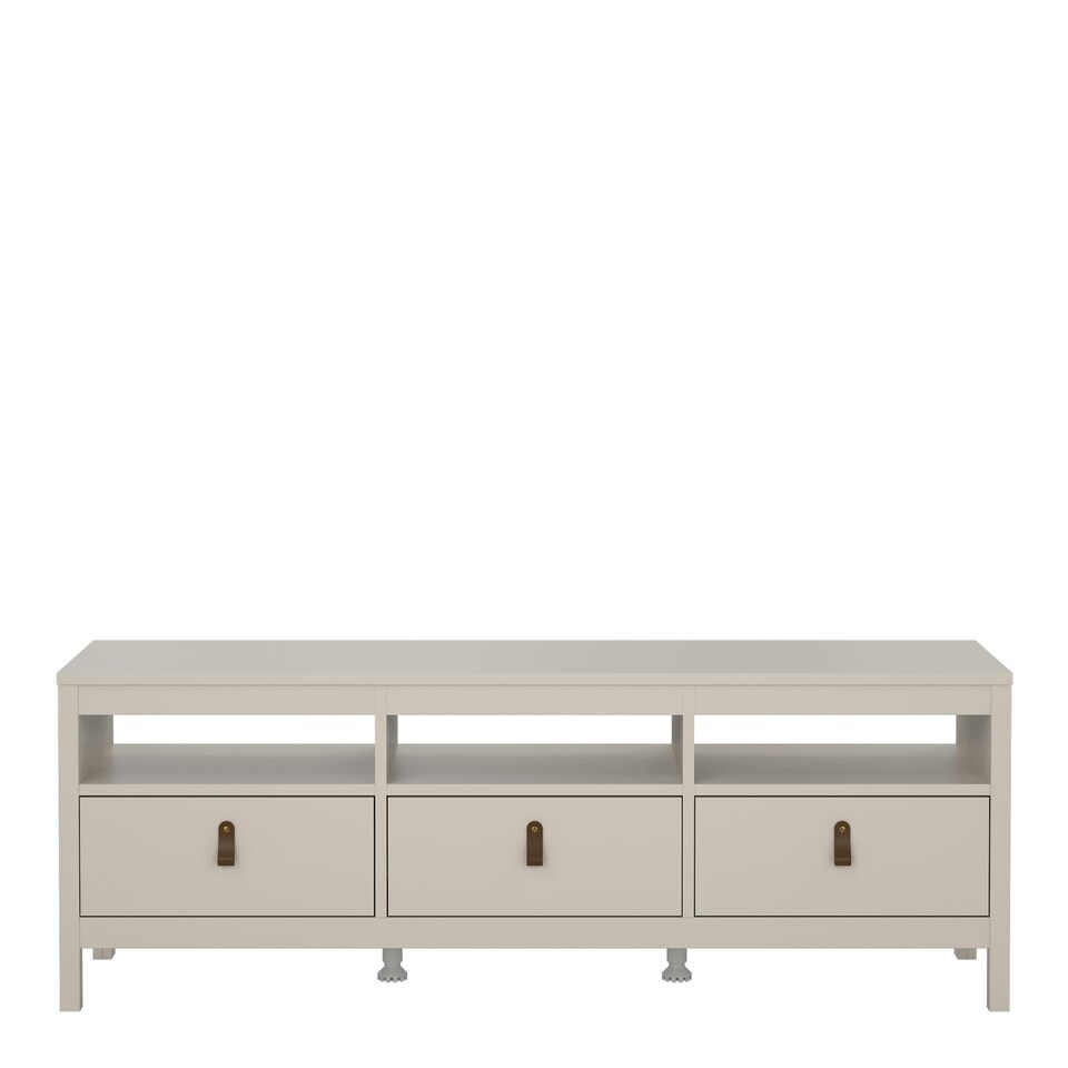 image 1 of Barcelona TV Unit 3 Drawers in Cashmere Cream