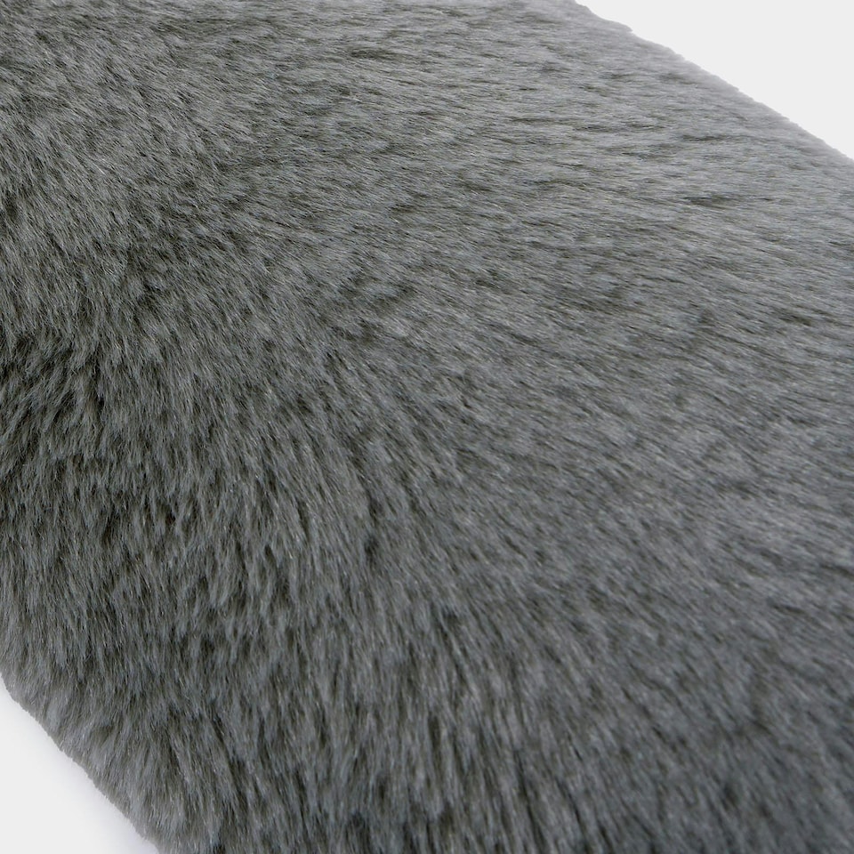 image 1 of OHS Faux Fur Window Weather Seal Draft Draught Excluder Door Stopper, 90cm - Grey