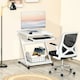image 2 of HOMCOM Movable Computer Desk with 4 Moving Wheels Sliding Keyboard Tray White
