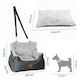 image 3 of Skylos Dog Car Seat Bed Pet Booster Travel Carrier with Safety Leash | Grey | Grey | 1