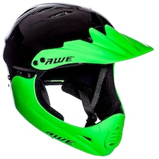 AWE BMX Junior 16+/Adult Full Face Bike Helmet Black/Green 56-58cm Black | M