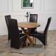 image 1 of Oregon Round Oak Dining Table with Lola Leather Chairs Black