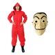 image 1 of Adults Red Jumpsuit with Hood Costume + Salvador Mask Red | XL
