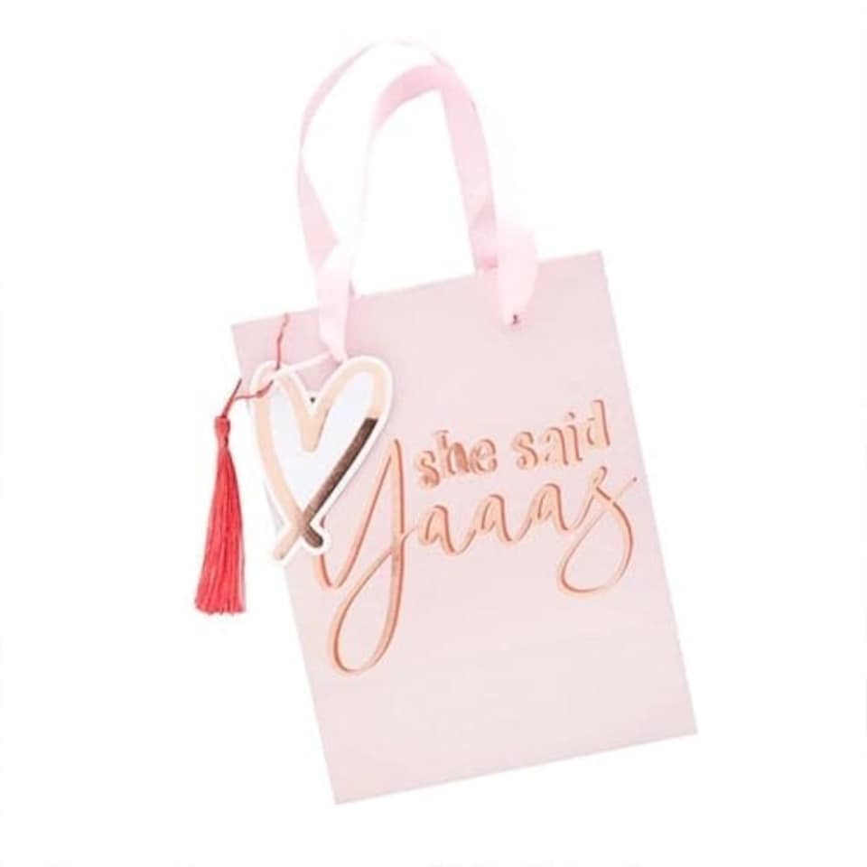 image 1 of She Said Yaaas Hen Party Paper Party Bag with Handles 20cm - Pack of 5