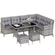image 1 of Outsunny 6 PCs Patio wicker Sofa Set Rattan Chair Furniture w/ Glass & Cushioned