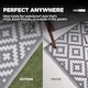 image 5 of Homescapes Outdoor Rug Luxury Waterproof Reversible Recycled, For Garden & Patio, Zoe Geometric Design | Grey | Grey and White