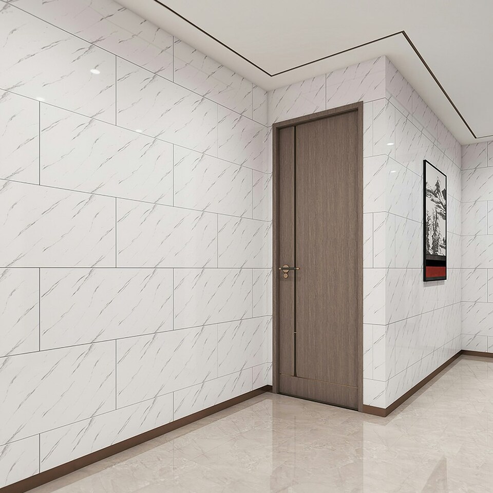 image 1 of Living and Home 10 Pcs Peel and Stick Marble Wall Tile