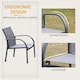 image 4 of Outsunny 4pcs Patio Furniture Set Garden Sofa Glass Top Coffee Table