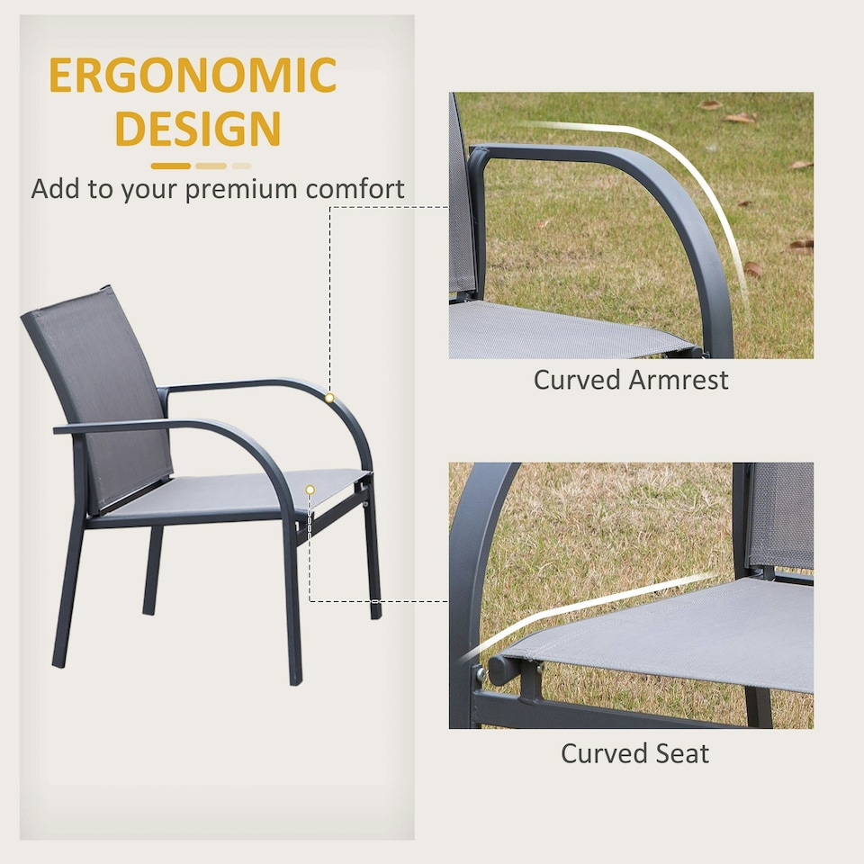 image 1 of Outsunny 4pcs Patio Furniture Set Garden Sofa Glass Top Coffee Table