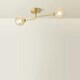 image 3 of ValueLights Chessy Asymmetric Ribbed Glass Globe Gold Bar Ceiling Light with LED Bulbs