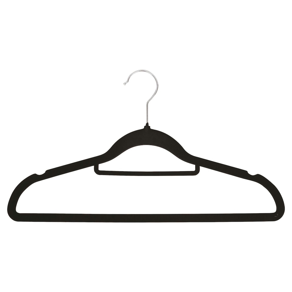 image 1 of Ashley Velvet Coat Hangers - Black - Pack of 3