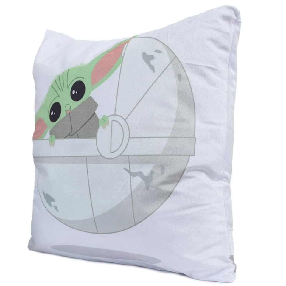 image 1 of Star Wars The Mandalorian Velvet Feel Grogu Cushion - White - One Size White | One Size